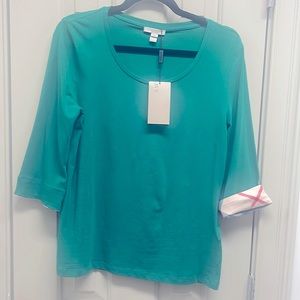 Authentic Burberry Brit Shirt Top Sz Large Womenswear Green NWT